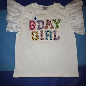 Lola + The Boys Colorful Sequin BDAY GIRL Tee